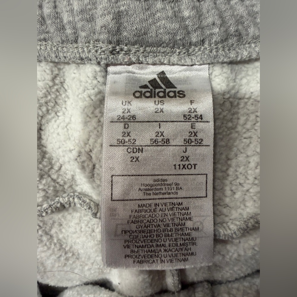 adidas Light Gray Joggers with White Side Stripes. Pre Loved - Picture 2 of 6